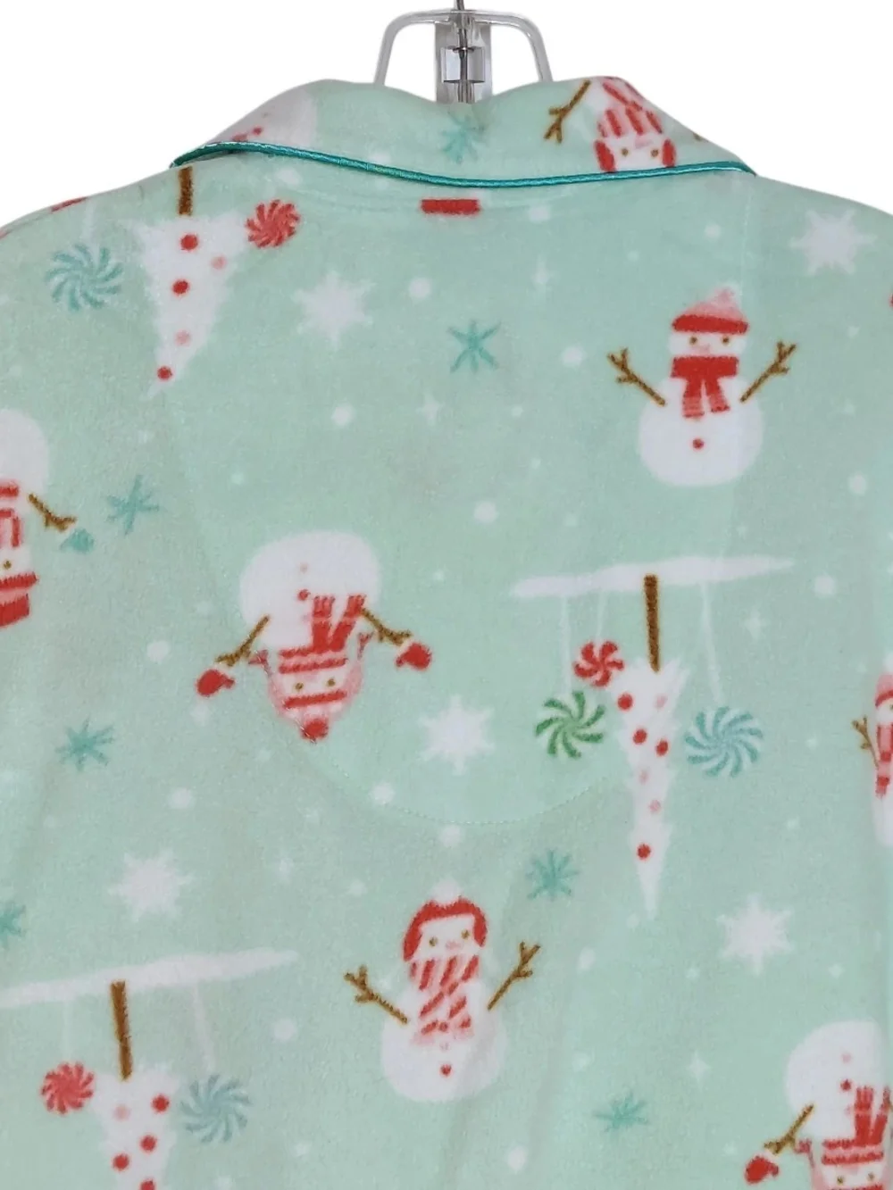 Cozy Green Snowman Kids Pajama Set by Karen Neuburger